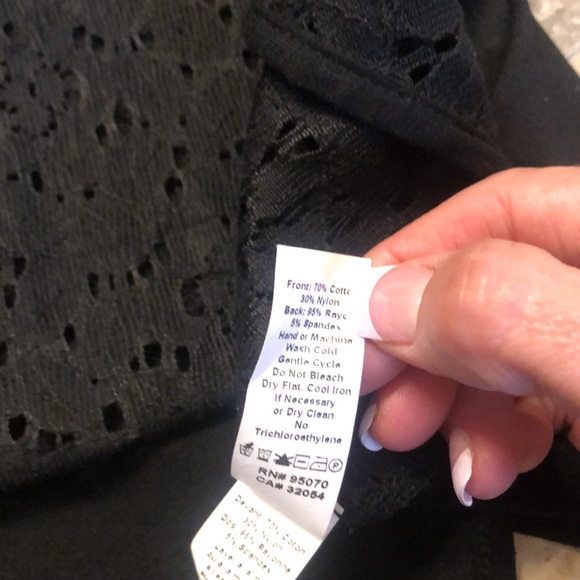 NWT Anthropologie  Weston Wear Upstaged Lace Tee Split Blouse Black Size Small - Picture 9 of 15